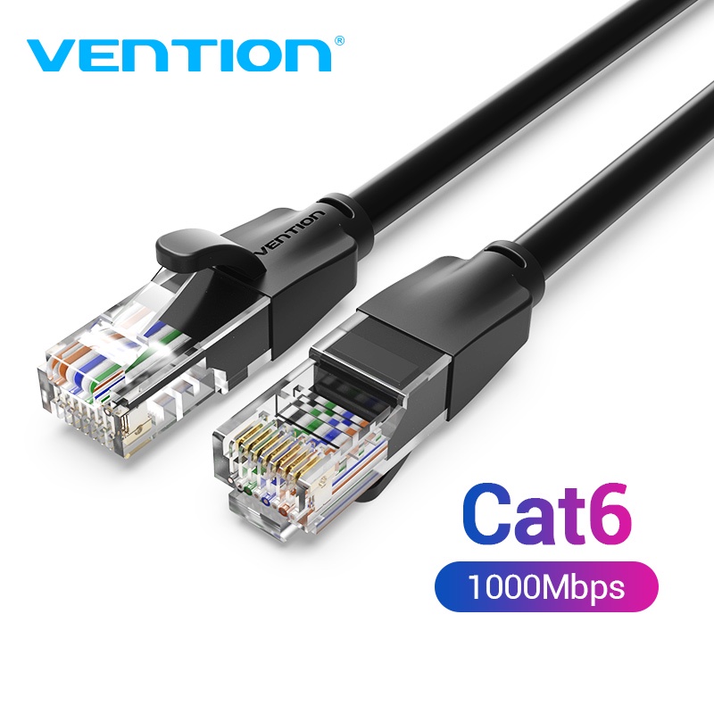 Dây cáp mạng Lan Cat6 Dẹt Vention 0.5m/1m/1.5m/ 5m tốc độ cao - Hàng chính hãng
