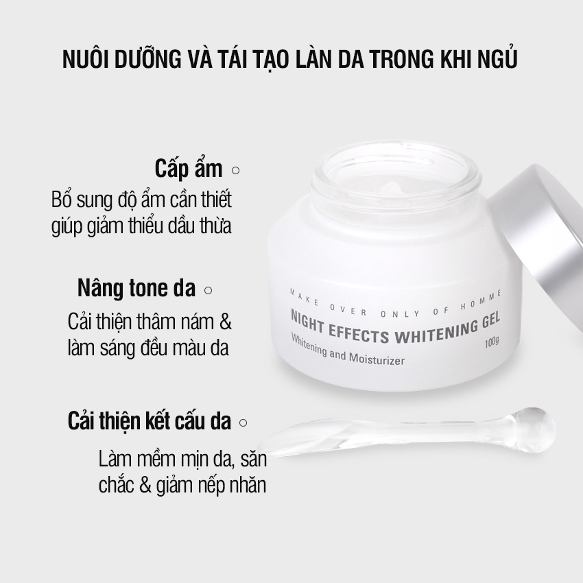 Kem dưỡng trắng da ban đêm dành cho nam MdoC Night Effect Whitening Gel 100g JN-MKD01