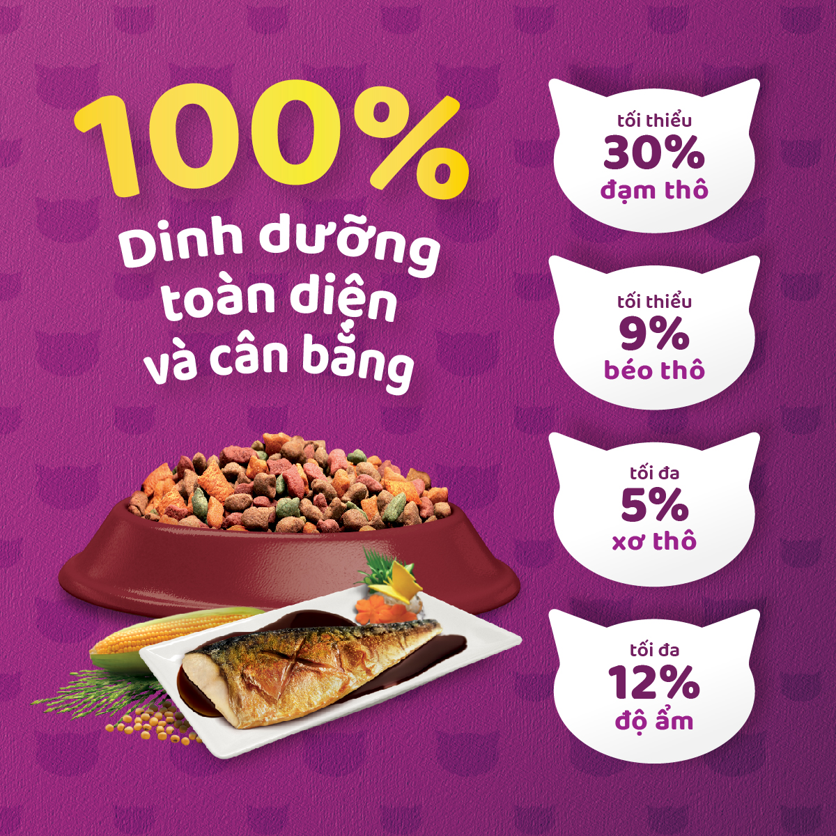 WHISKAS Thức Ăn Cho Mèo Trưởng Thành Dạng Hạt - 3kg
