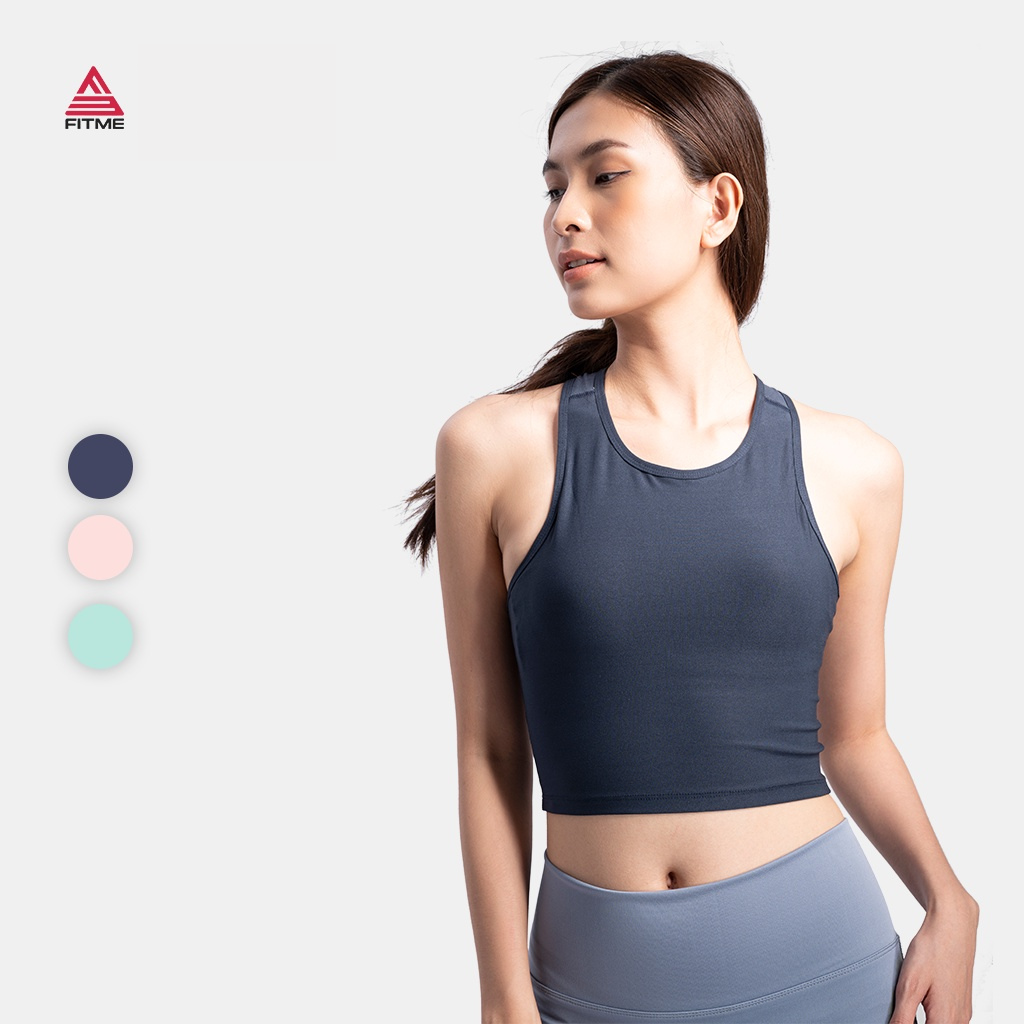 Áo croptop nữ Fitme Meta ba lỗ kiểu dáng ôm body tập gym yoga chất liệu thun cao cấp, thấm hút tốt