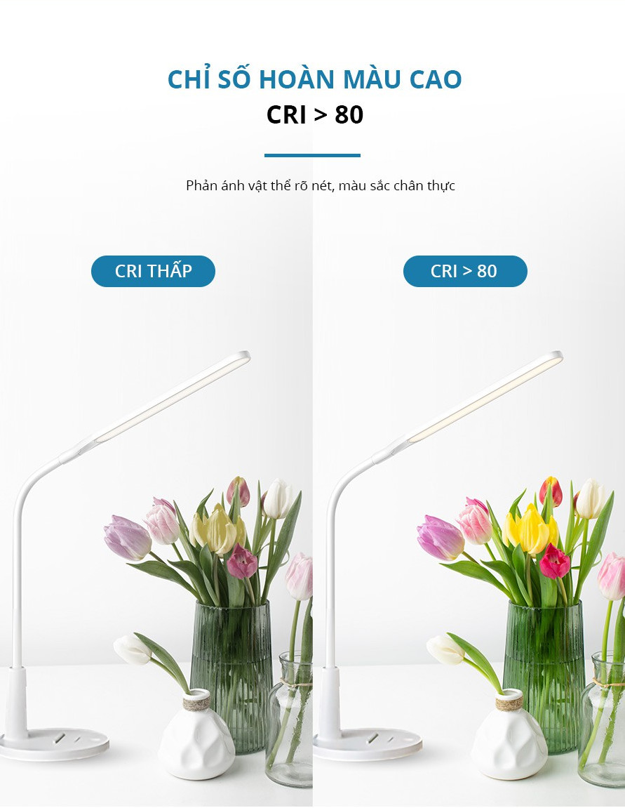 Đèn Bàn Sạc Panasonic HHGLT0346L19 5W - độ sáng 10-100%, Led Đổi màu, cổng sạc USB, Tích hợp đế đựng điện thoại tiện lợi