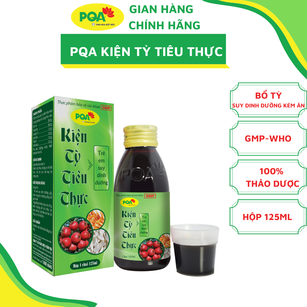 Kiện Tỳ Tiêu Thực PQA Giúp Giảm Các Triệu Chứng Ra Mồ Hôi Trộm, Hỗ Trợ Cho Trẻ Hay Ăn Chóng Lớn Hộp 125ml