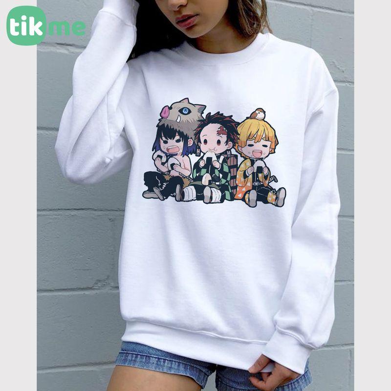 Áo nỉ sweater nam nữ Demon Slayer Tanjiro và những người bạn size XS-2XL