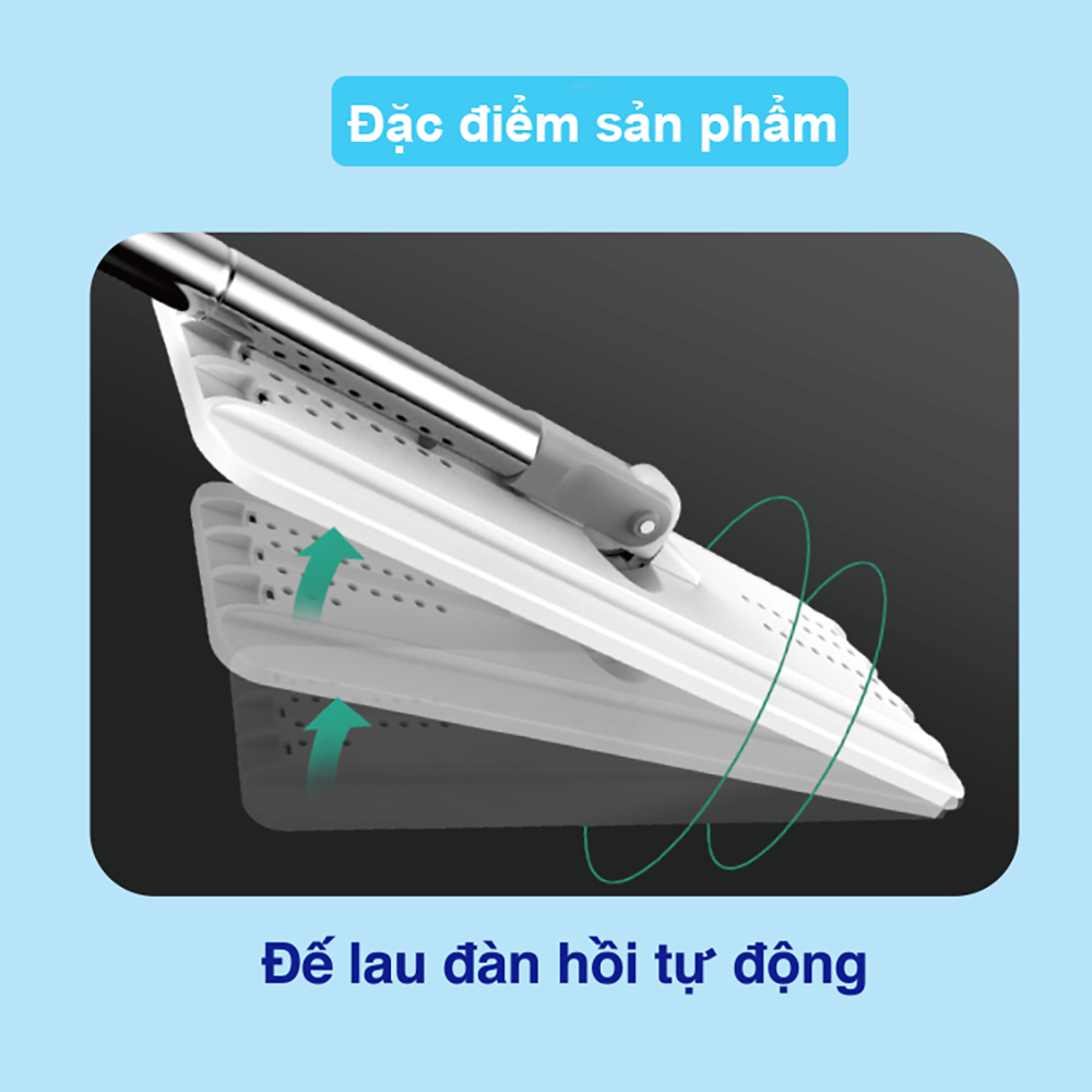 [Phiên bản nâng cấp] Bộ Lau Nhà MyJae Đài Loan Sợi Microfiber 2 Ngăn Tự Vắt Xoay 360 Độ Thông Minh 123cm