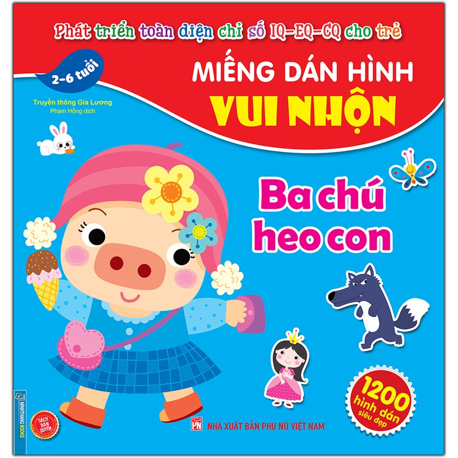 Miếng Dán Hình Vui Nhộn - Ba Chú Heo Con (2-6 Tuổi)