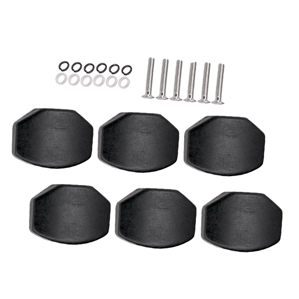 Sunnimix 6 Chiếc Bằng Gỗ Đàn Guitar Chỉnh Chốt Nắp Chỉnh Âm Máy Đầu Thay Thế Nút Núm, Đen