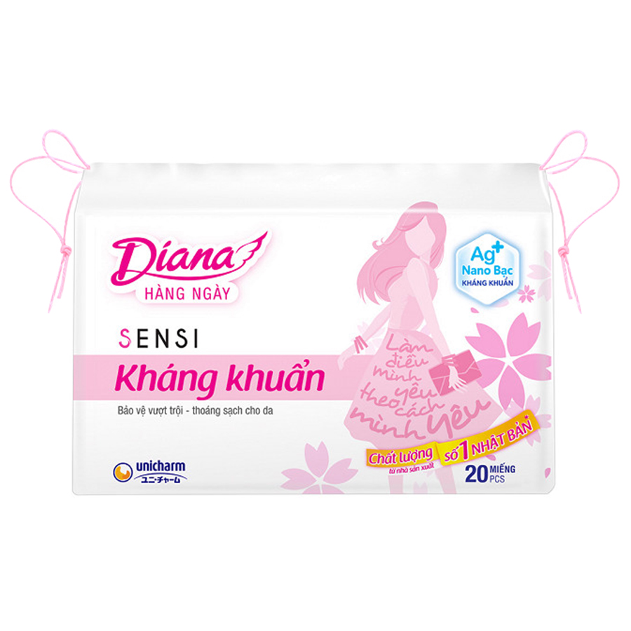 Bộ 6 Gói Băng Vệ Sinh Diana Hàng Ngày Sensi Kháng Khuẩn (20 Miếng/Gói)