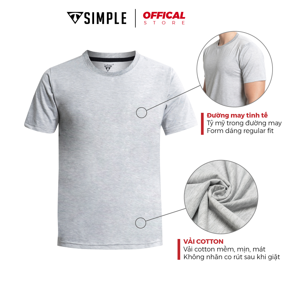 Áo Thun Nam cổ tròn TSIMPLE áo phông trơn basic tay ngắn vải cotton co giãn, dày dặn , form chuẩn nhiều màu