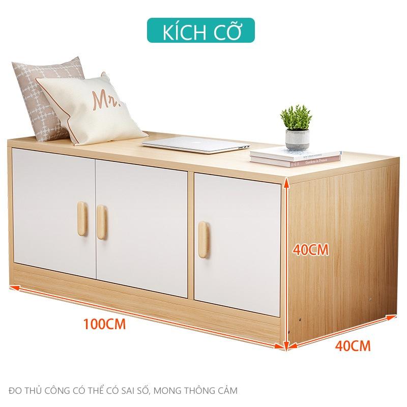 Tủ để đồ nằm ngang nhiều ngăn gỗ MDF nhập khẩu chống ẩm chống xước chắc chắn nhỏ gọn tiện lợi