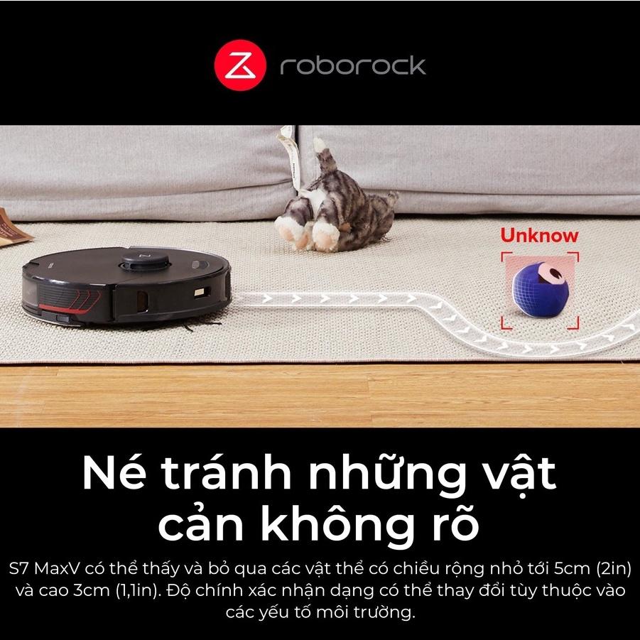 Robot hút bụi lau nhà Roborock S7 MaxV - Quét bản đồ bằng Camera Kép, Lau rung Sonic Mopping, Thảm tự nâng hạ độ cao - Hàng chính hãng