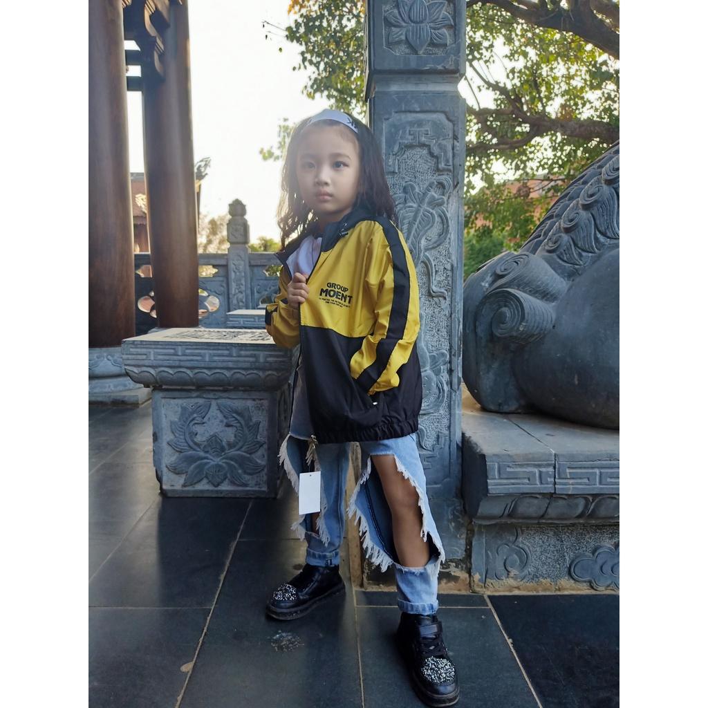 Áo khoác bé trai bé gái dù 2 lớp size đại đẹp in hình dễ thương phối màu cute cho trẻ HD247 D521