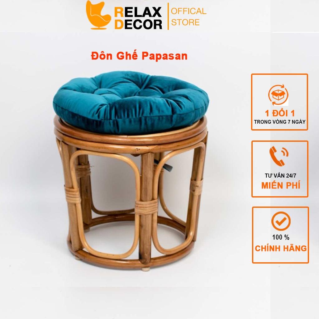 Đôn Ghế Papasan Mây Tự Nhiên 100% Có Đệm Ngồi Trang Trí Nhà Cửa Cafe Homestay