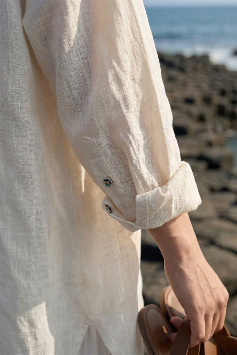 Áo Sơ Mi Oversize Linen Nhu Phong TOP175BEIGE Thời trang Hity