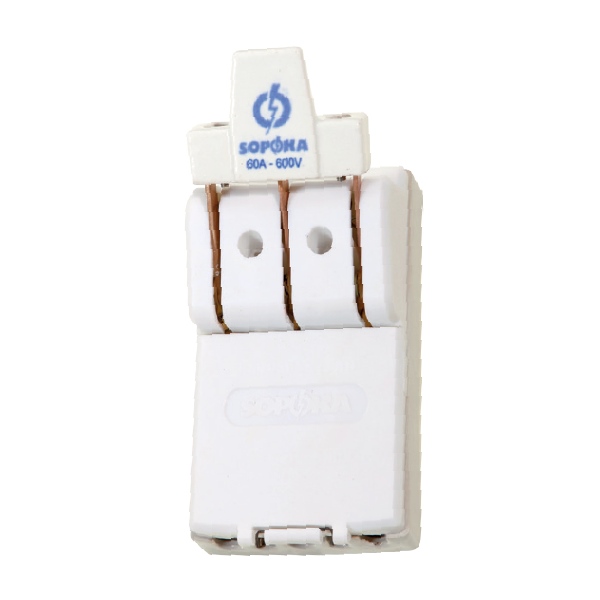 Cầu dao điện 3 pha 3P 60A 600V đế sứ, cực đúc D11 Sopoka