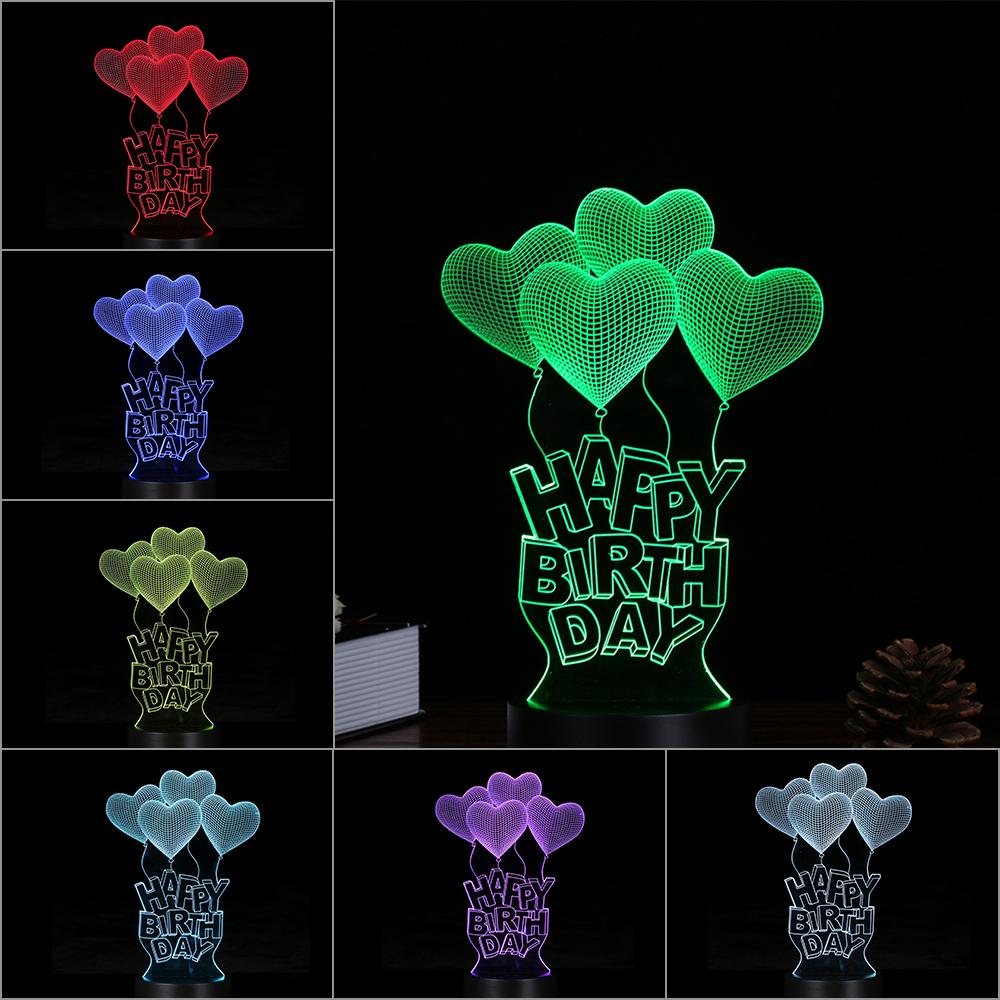 Creative 3D LED Desk Lamp Illusion Colorful Plastic Base Table Night Light Multicolored Optional Shape Home Use Indoor Decoration Surprise Gift Remote Control