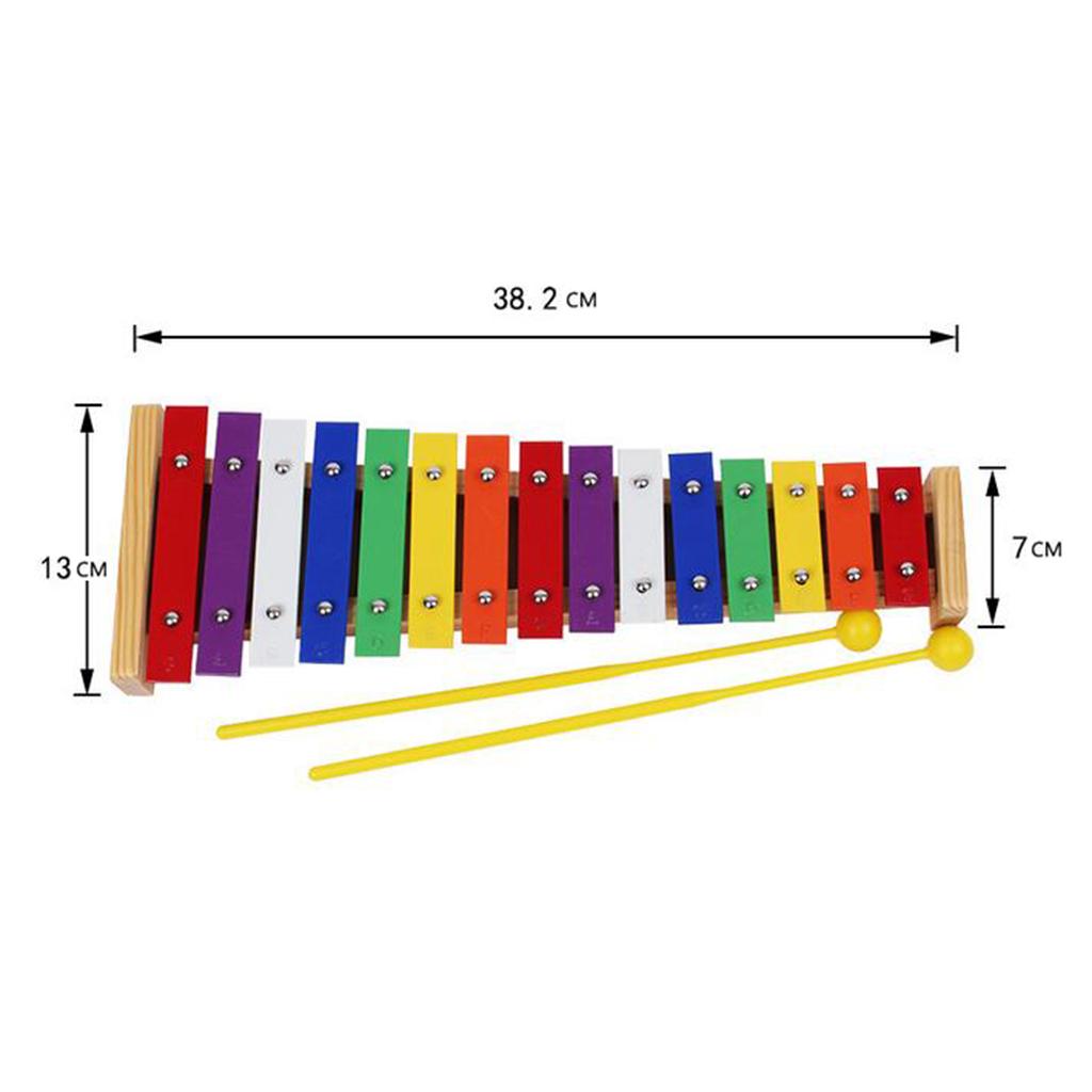 15 Notes Glockenspiel Xylophone Mallet Set Children Music Toys