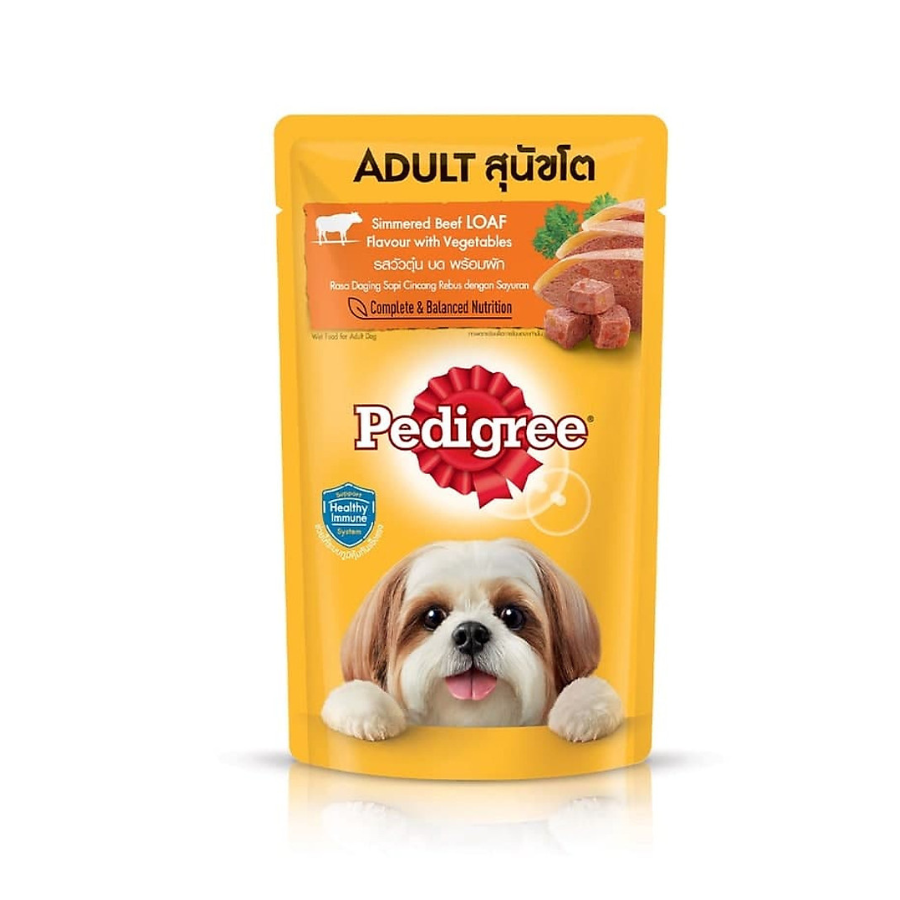 [Mua 6 Tặng 1] Thức Ăn Cho Chó Pedigree Vị Bò Hầm Và Rau Củ (130g)