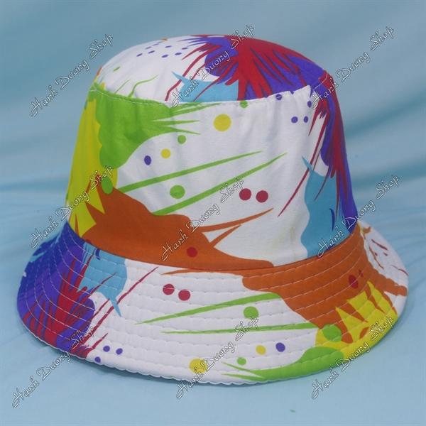 Nón bucket tai bèo mũ đi biển vệt màu loang, vệt mực loang - Màu loang