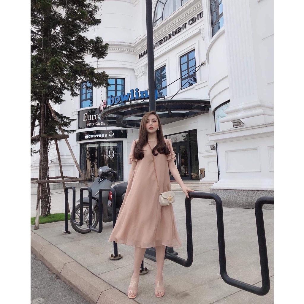 Váy bầu công sở suông Aidenshop đầm bầu thiết kế thời trang chất voan tơ loại 1