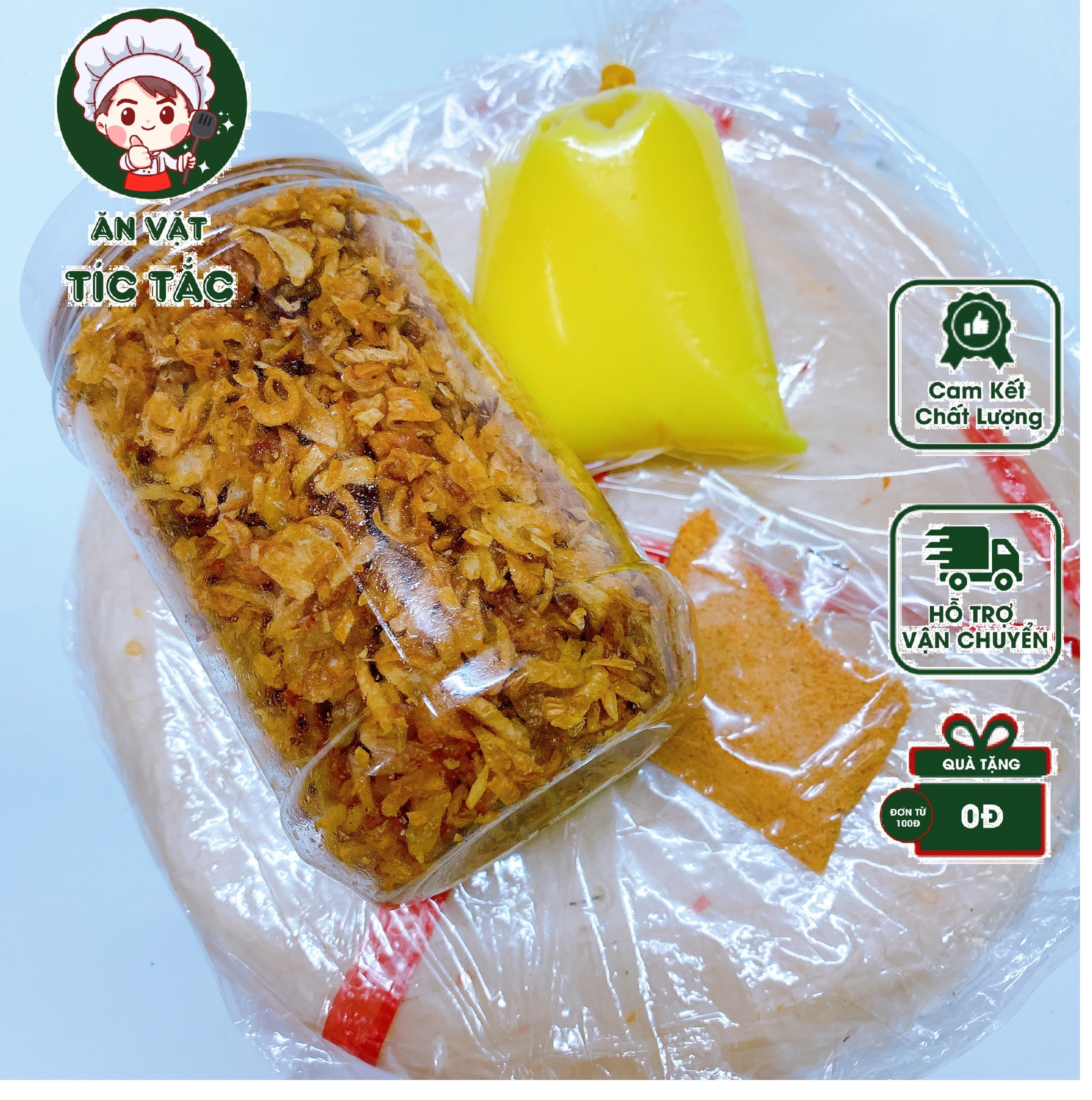 (Cực Ghiền) Combo Bánh Tráng Phơi Sương Mỏng Dẻo Kèm Muối Hành Phi Sốt Bơ Trứng Đặc Biệt Tíc Tắc