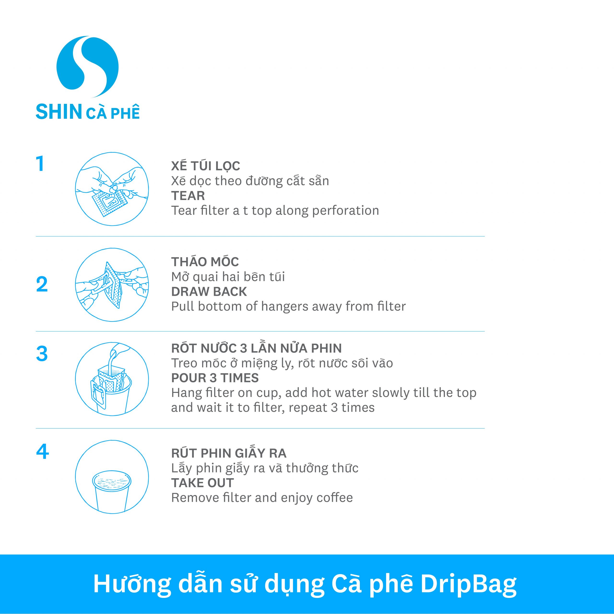 SHIN Cà Phê - Combo A Lưới và Đà Lạt - Phin giấy tiện lợi hộp 5 gói