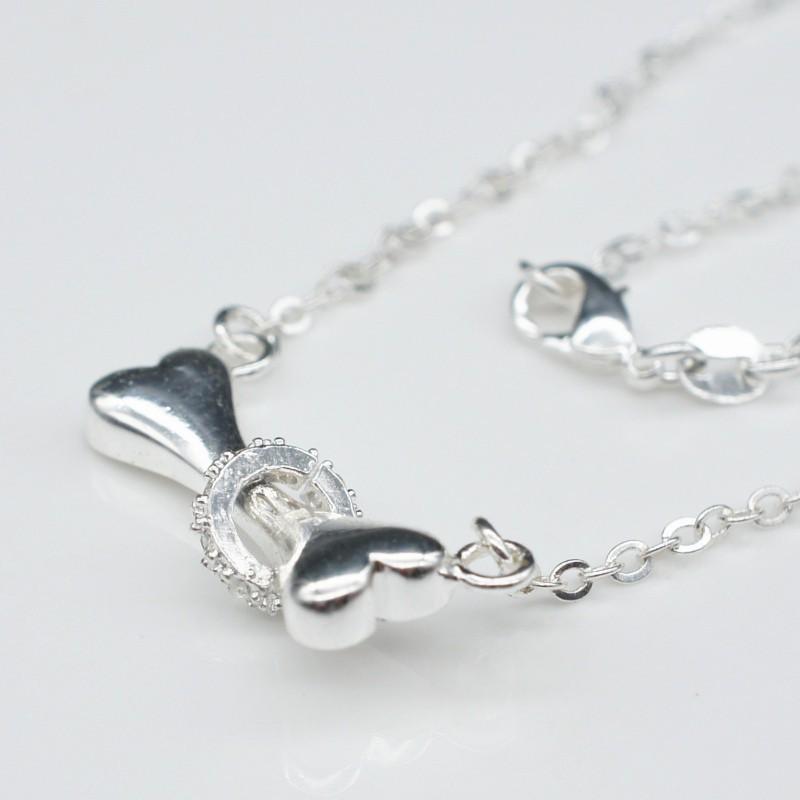 Dây chuyền mạ bạc mặt khắc xương sáng tạo