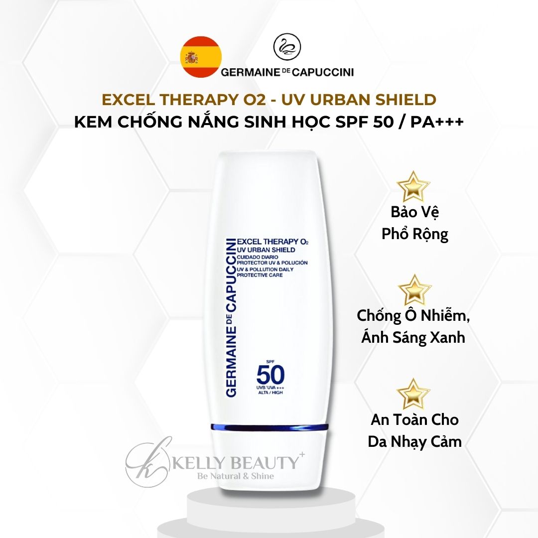 Kem Chống Nắng Sinh Học Germaine Excel Therapy O2 UV Urban Shield SPF 50, PA+++ | Kelly Beauty