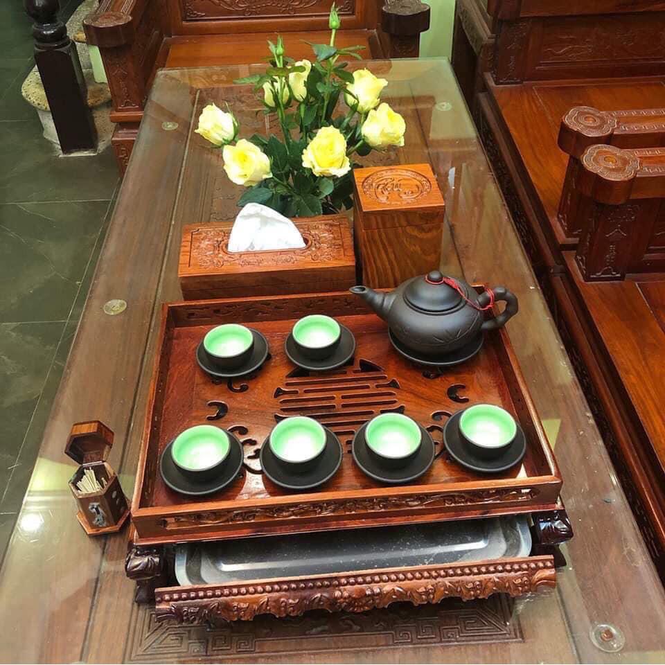 Khay trà Khay trà chân quỳ gỗ hương loại lớn kt :35x27cm