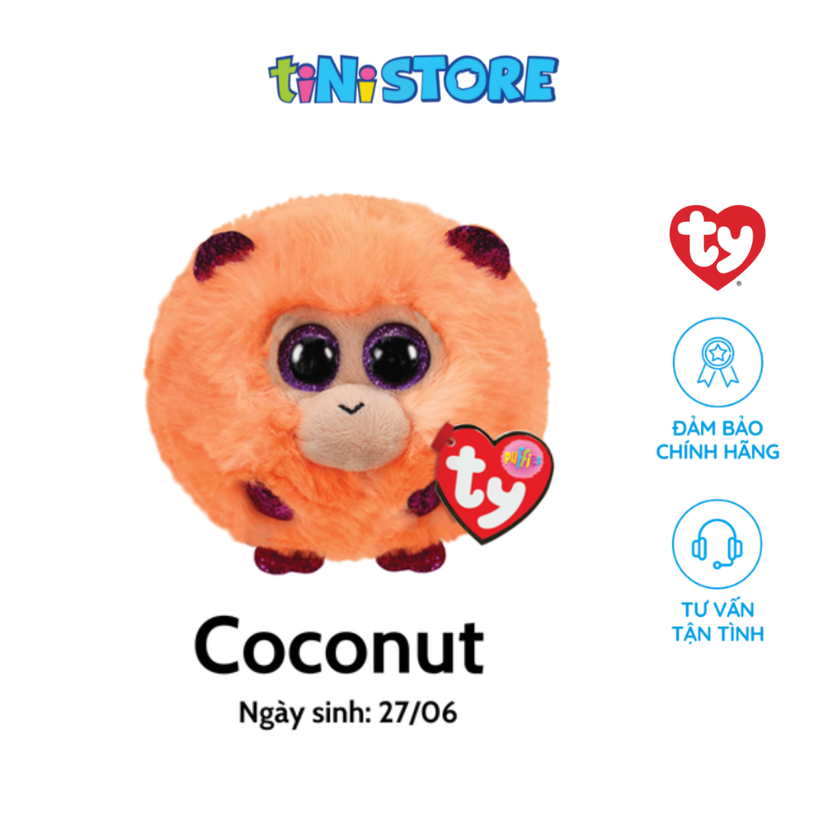 Đồ Chơi Thú Bông Bóng Tròn Khỉ Coconut TY