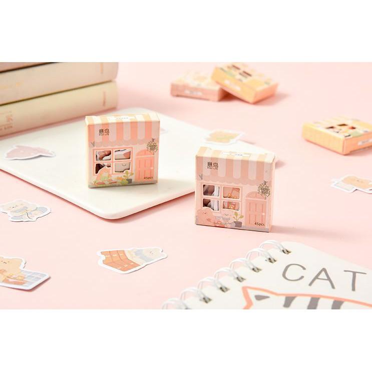 Bộ 45 Sticker Hàn Quốc hình Con Vật Tinh Nghịch dán trang trí E94