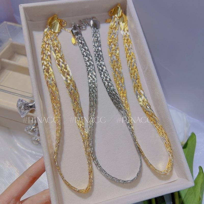 ᴾᵀᴺᵃᶜᶜ Dây chuyền bính ép Italy xi bạch kim cao cấp