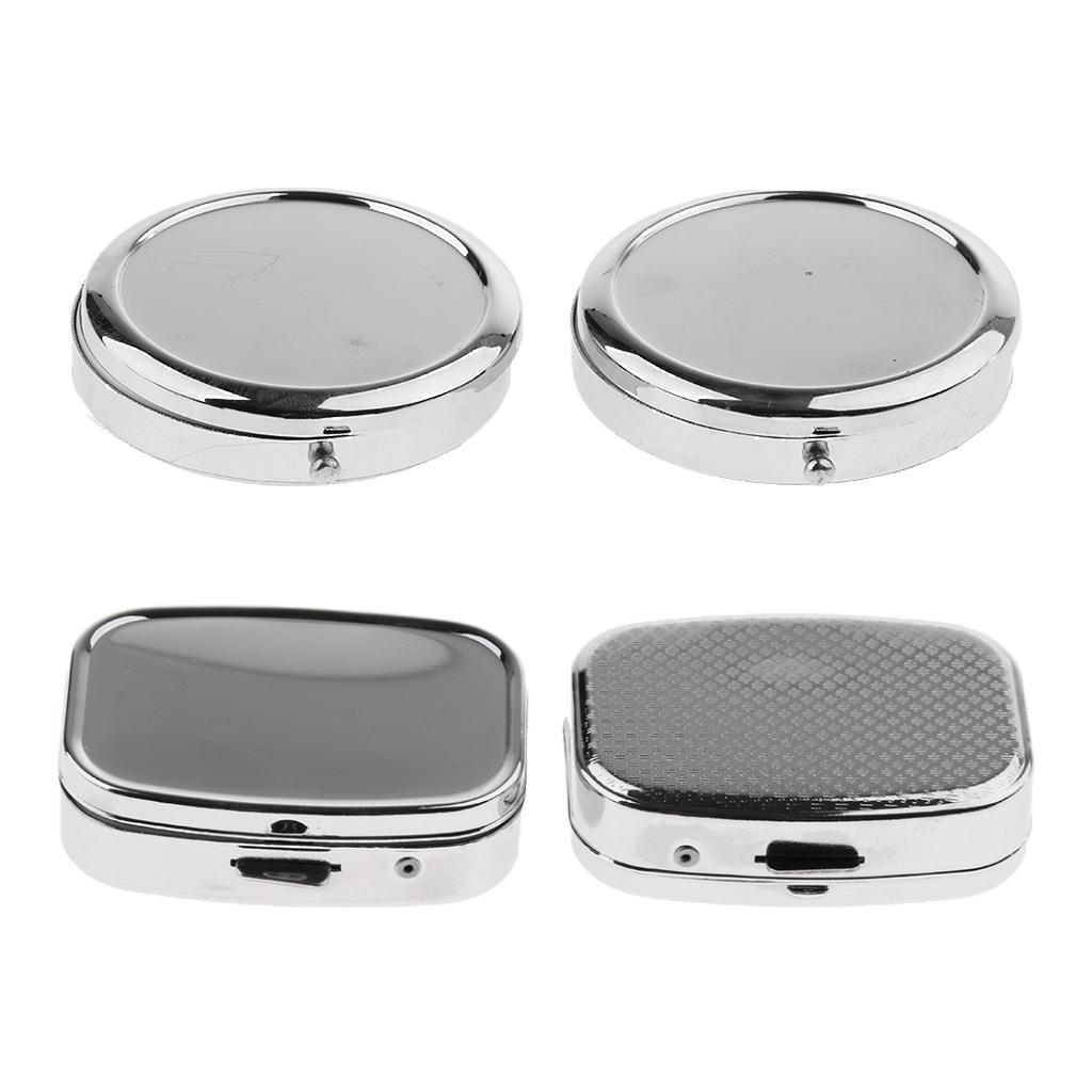 2 Pieces Vitamin Medicine Tablet Box Pill Storage Cases Rectangle 2 Slots