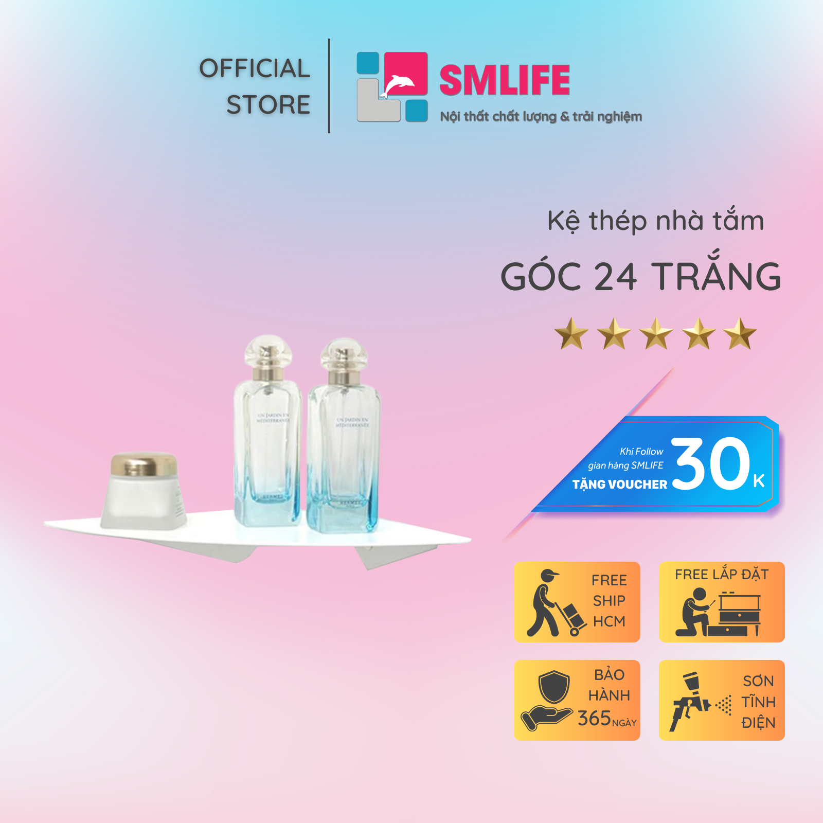 Kệ góc tường nhà tắm 24