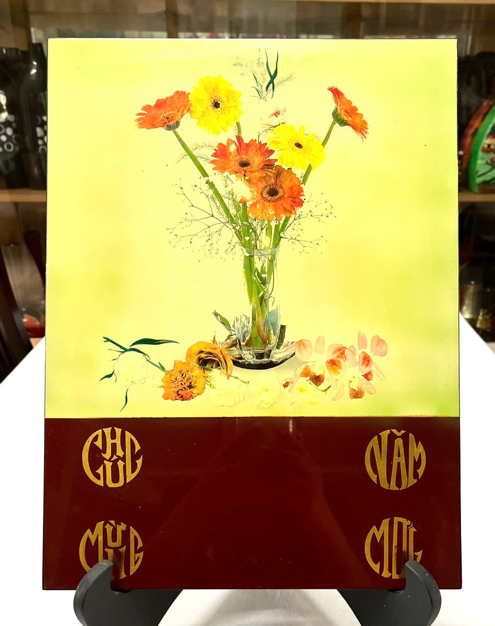 Tranh lịch sơn mài cao cấp Thanh Bình Lê size 30x40 cm treo tường, trang trí nhà cửa, văn phòng, quà tặng tân gia, tặng