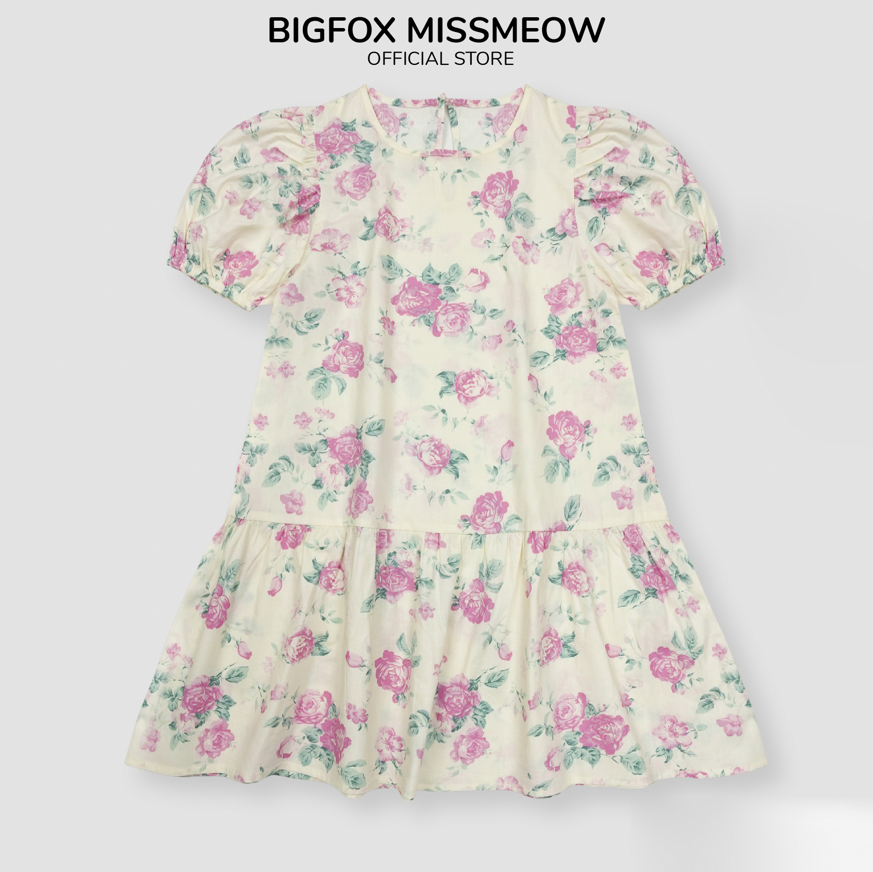 Váy cho bé gái Bigfox Miss Meow size đại mùa hè vải thô Hàn kiểu dáng babydoll dễ thương cỡ trẻ em 3-11 tuổi 30kg 35kg