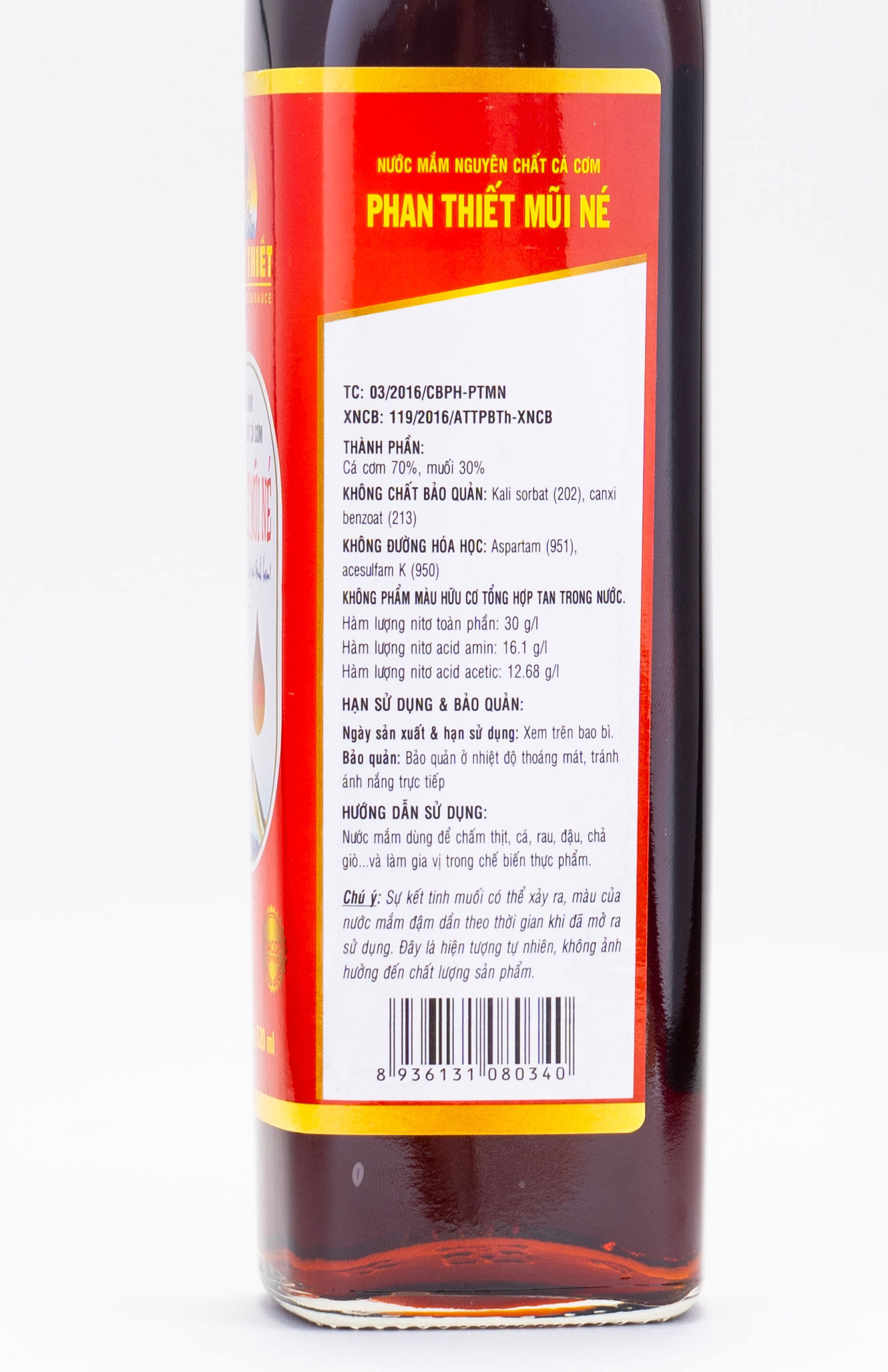 30 Đạm x 520ml Nước Mắm Cá Cơm Truyền Thống Phan Thiết Mũi Né 30N 520ml
