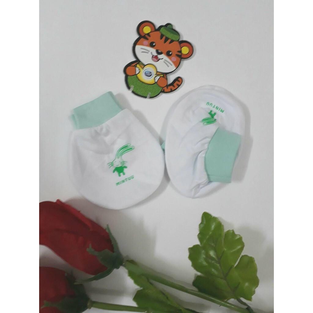 Combo 3 set bao tay bao chân bo trắng Mintuu