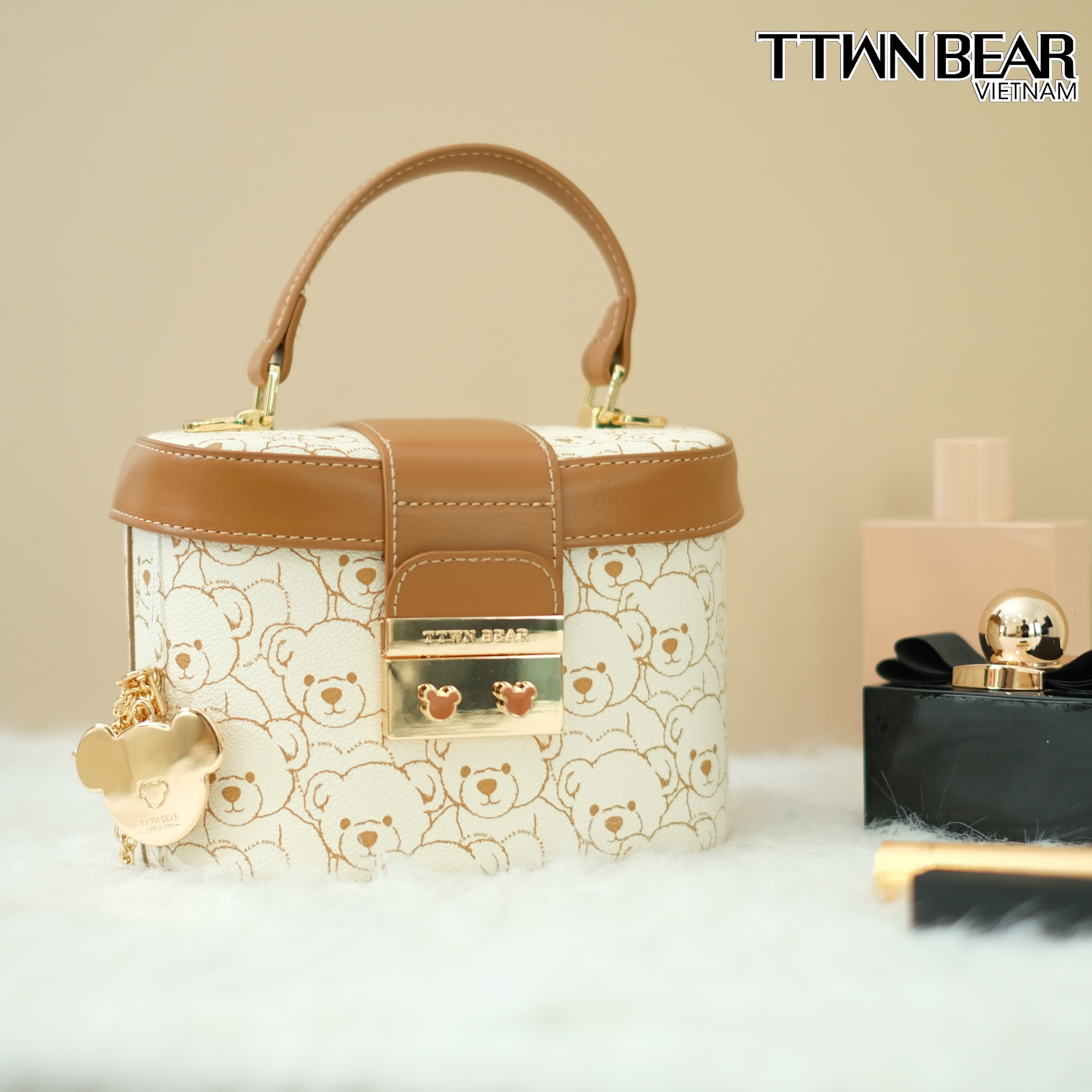 Túi xách nữ TN3228 đeo chéo thời trang công sở đi học đi chơi TTWN BEAR da PVC cao cấp