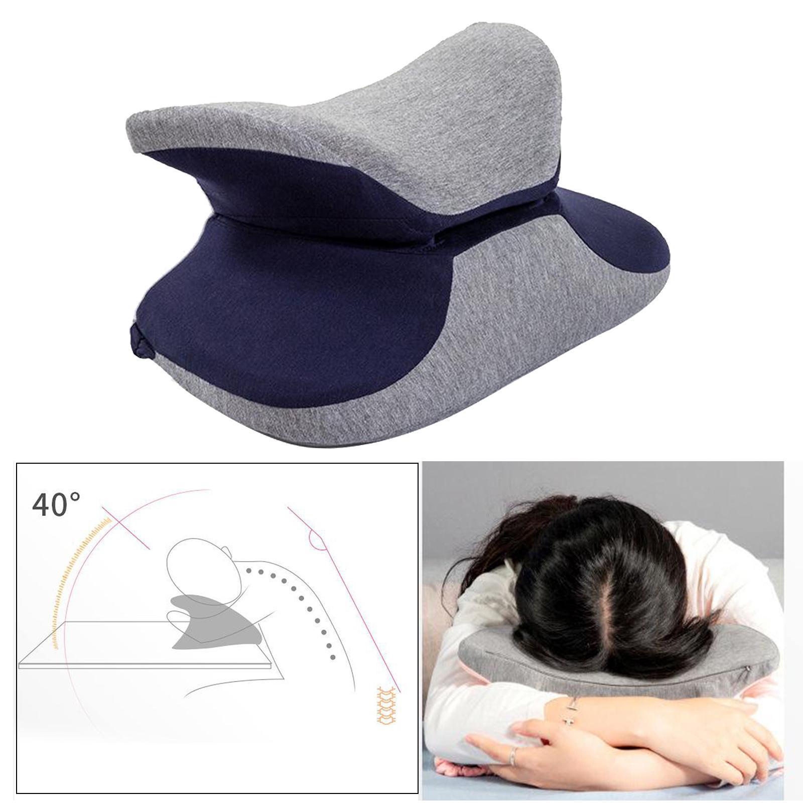 Travel Pillow Memory Foam Neck Pillow Support Pillow Portable Compact &amp; Lightweight Nap Pillow for Office Sleeping Rest Cushion