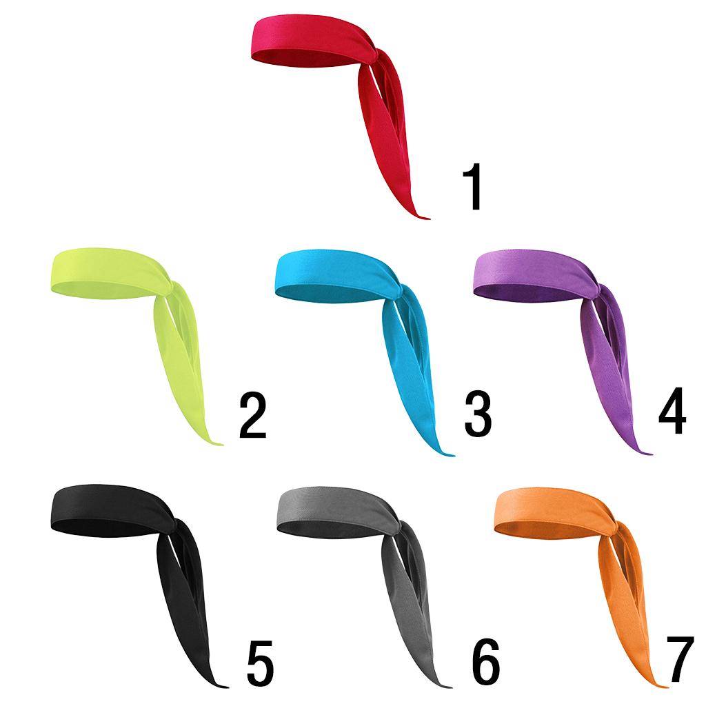 Men Women Sports Headband Tennis Running Fitness Sweatband Hairband red