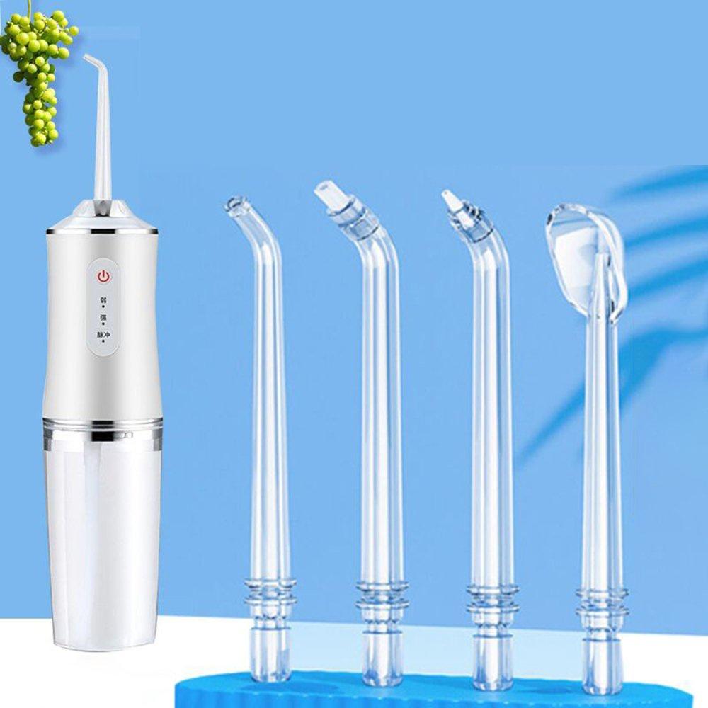 Máy Tăm Nước cầm tay, Tăm nước vệ sinh răng miệng cực sạch công nghệ Châu Âu, 3 chế độ xịt, 4 đầu xịt