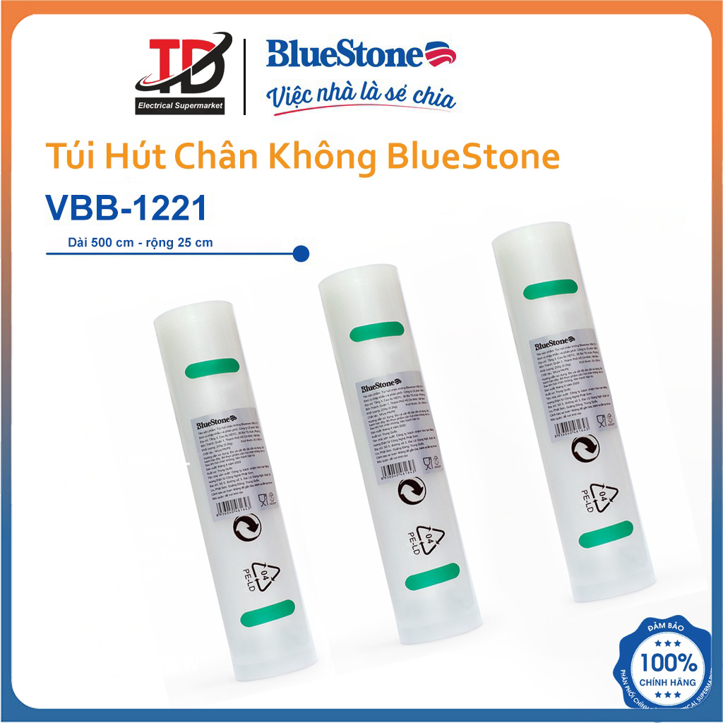 Túi Hút Chân Không Bluestone VBB-1221 Bảo Quản Thực Phẩm - Hàng Chính Hãng