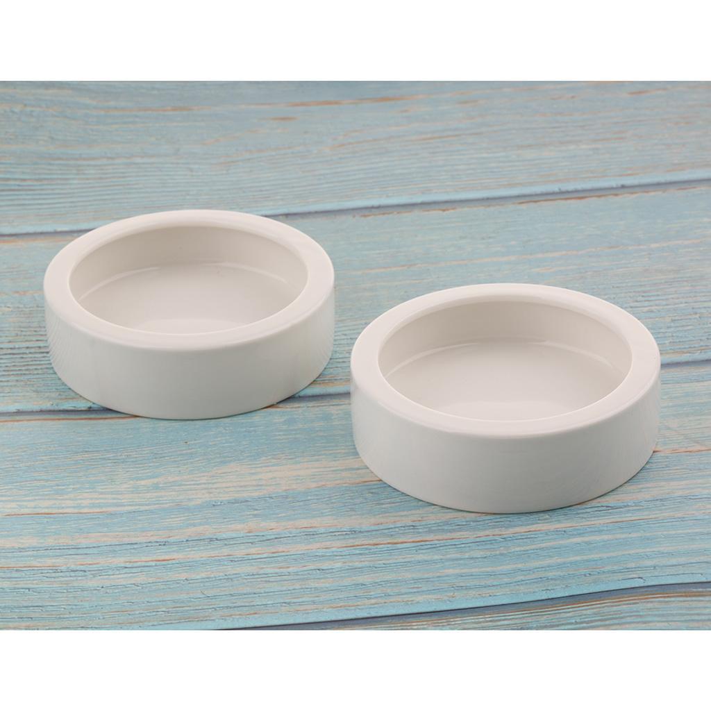2 Pcs Reptile Feeder Ceramics Food Bowl Anti-escape Dish for Medium