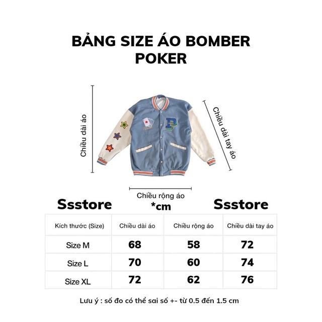 Áo Bomber LUCKY màu xanh ảnh thật unisex SSSTore ( nam nữ mặc đều được)