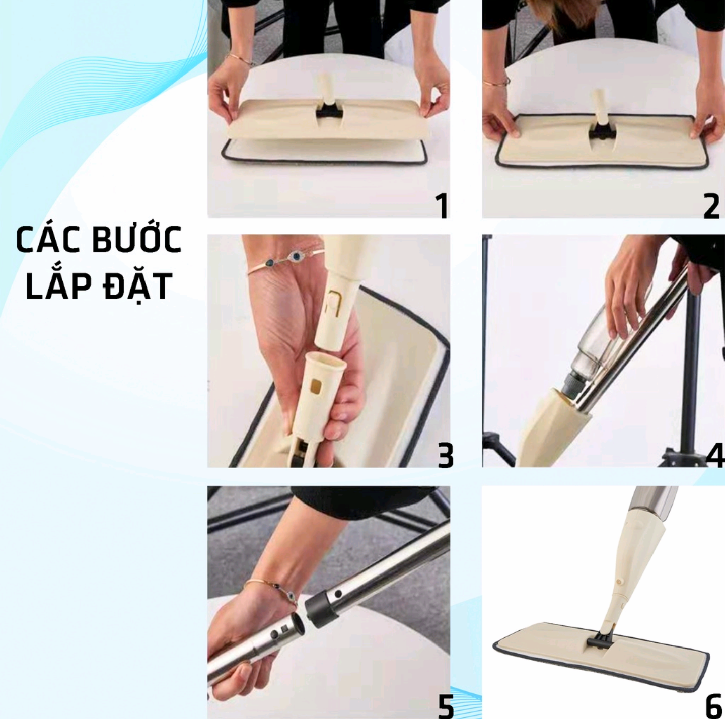 CÂY LAU NHÀ PHUN SƯƠNG SIÊU SẠCH XOAY 360 ĐỘ THÔNG MINH TIỆN DỤNG HÀNG CAO CẤP