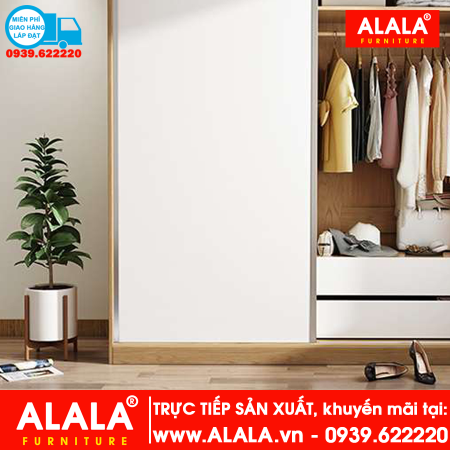 Tủ quần áo ALALA265 Gỗ HMR chống nước - www.ALALA.vn - 0939.622220