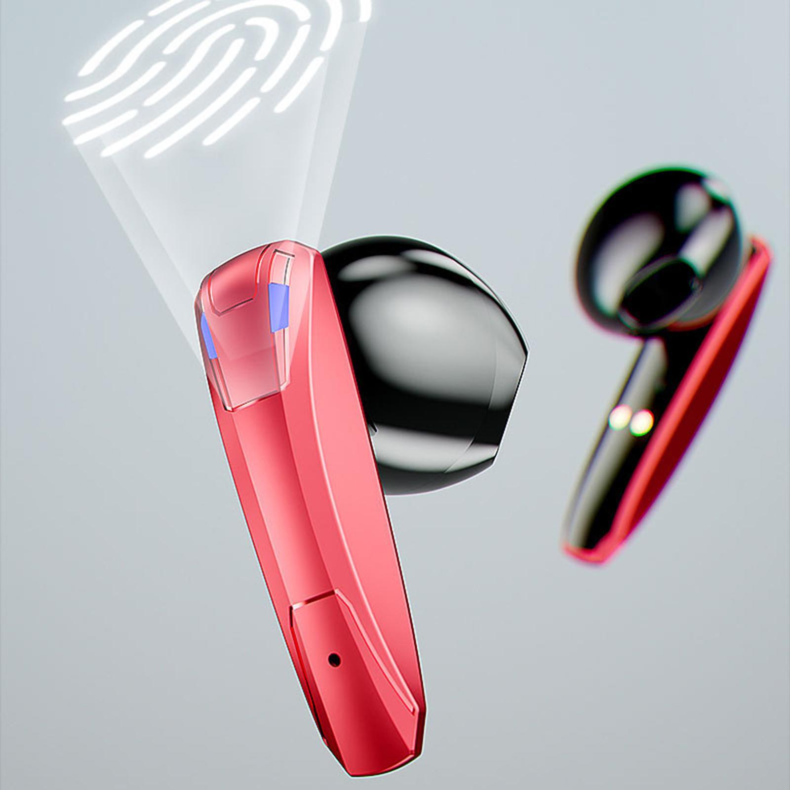 Wireless Earbuds LED Display Headphones for Gaming Running Low Latency White