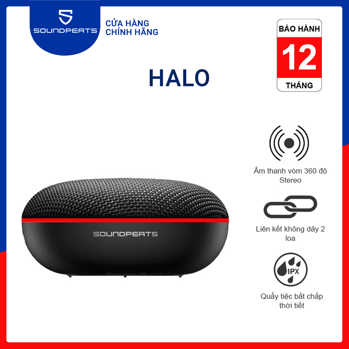 Loa Bluetooth SoundPEATS Halo - Hàng chính hãng