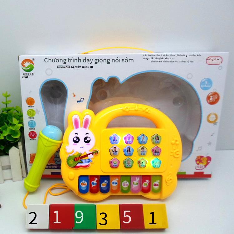 Phong cách mới nhất 33635 thỏ hoạt hình mới có micro nhạc piano giáo dục sớm cho trẻ em nhạc cụ dành cho trẻ em