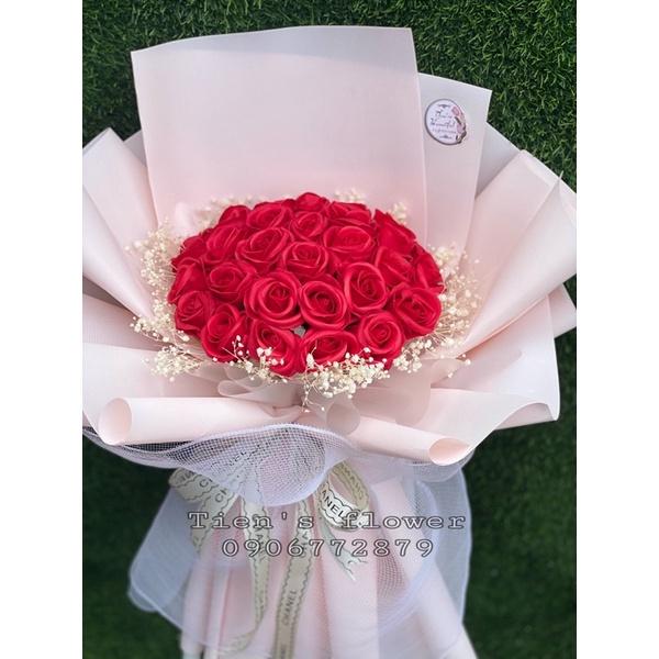 Bó hoa sáp cao cấp 35 bông kèm babi dành làm Quà sinh nhật, valentine, 8/3.